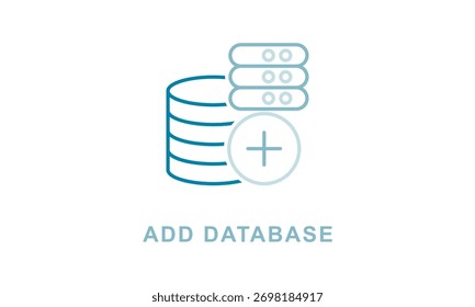 Adicionar ícone de vetor de banco de dados isolado no plano de fundo branco