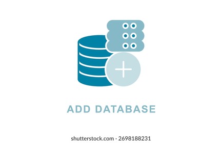 Adicionar ícone de vetor de banco de dados isolado no plano de fundo branco