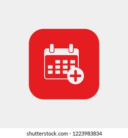 add date to calendar icon. Vector Illustration.