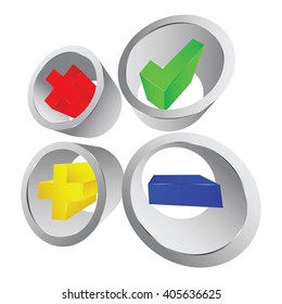 Add, delete, cross & check mark icons