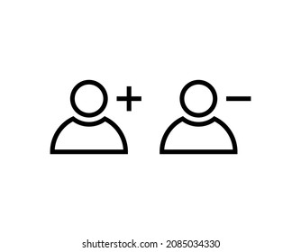 add and delete friends vector icon isolated on white background 