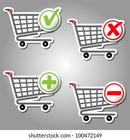 Add Delete Shopping Cart Items. Vector