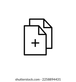 Add document, copy document, vector best gray line icon on white background