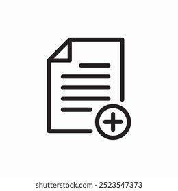 Agregar Vector de signo de icono de archivo de documento