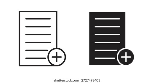 Añadir colección de diseños de iconos de documentos para móvil, interfaz de usuario, Web.