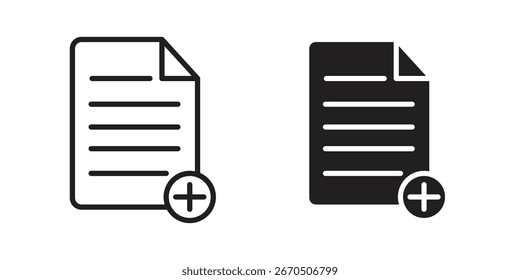 Agregar ícono de documento. doodle Vectores gráficos