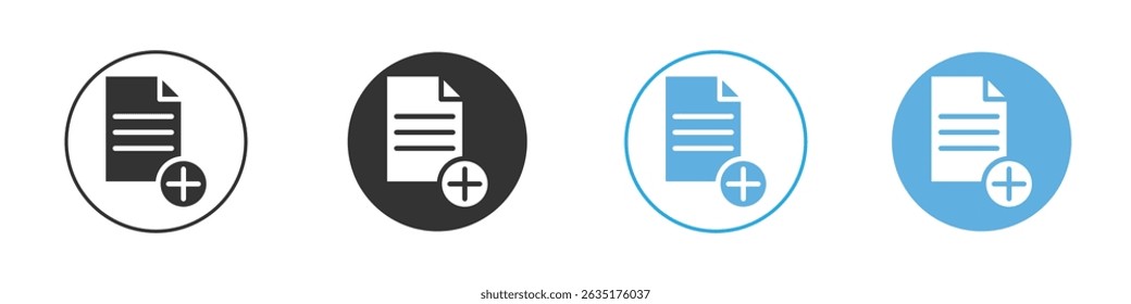 Add document icon Editable flat style, illustration icons