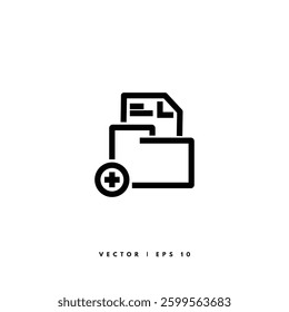 Add Document Icon. Editable Stroke