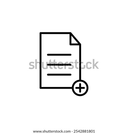 Add document icon. filled and line stroke icons