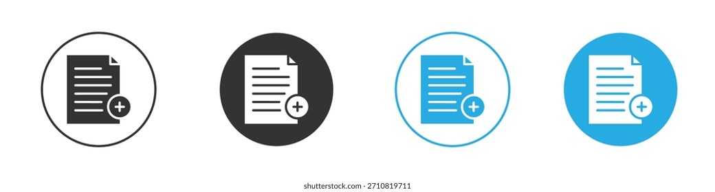 Icono de agregar documento. Plantilla de diseño de iconos gráficos