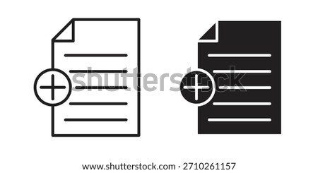 Add document icon graphic doodle, sketch, outline drawing Vector illustration