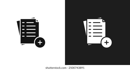 Add document icon line art vector