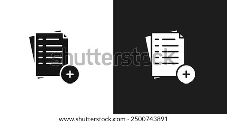 Add document icon line art vector