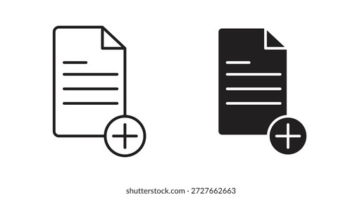 Adicionar ícone de documento com versões de linha e silhueta.