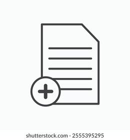 Add document icon. line style vector icon.