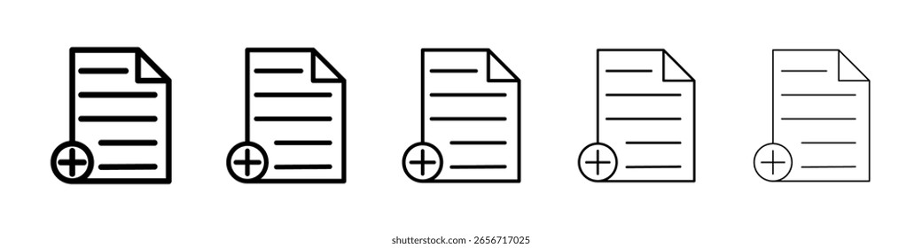 Add document icon or logo illustration outline black style