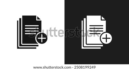 Add document icon logo set vector