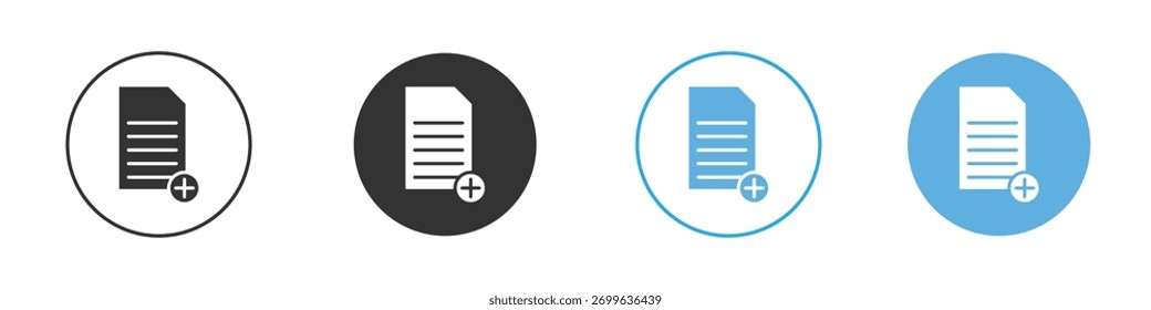 Agregar icono de documento Logo Plantilla Conjunto de diseño