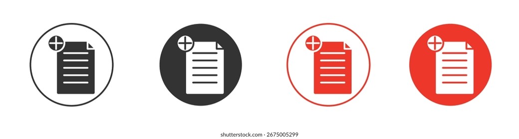 Adicionar ícone de documento para logotipo, símbolo de sinal de vetor para design