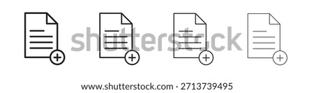 Add document icon outline symbol. Editable Stroke collection.