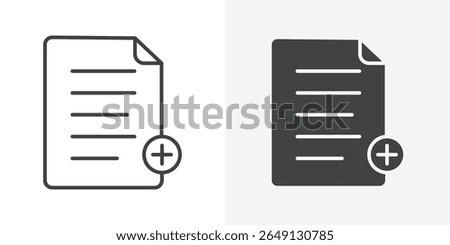 Add document icon Outline vector sign
