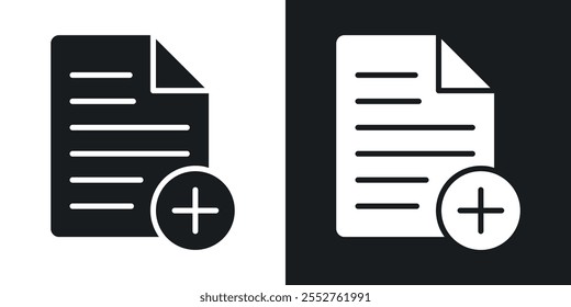 Add document icon pack in black color.