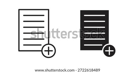 Add document icon pictogram in trendy outline style. icon, sign or symbol.