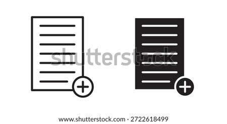 Add document icon pictogram in trendy outline style. icon, sign or symbol.
