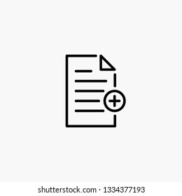Add document icon - document plus / add invoice icon - vector
