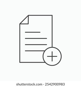 Adicionar ícone de documento definir vetor em cores pretas e brancas