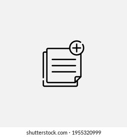Añadir vector de signo de icono de documento,Símbolo, ilustración de logotipo para web y móvil