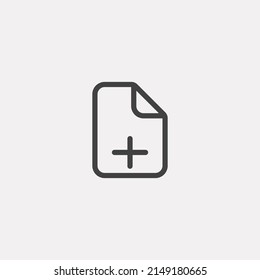 Añadir vector de signo de icono de documento,Símbolo, ilustración de logotipo para web y móvil