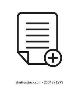 Add document icon Simple thin outline