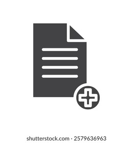 Add document icon Simple thin line flat symbol