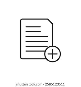 Add document icon. simple thin line vector icon