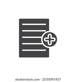 Add document icon Symbol mark in filled style