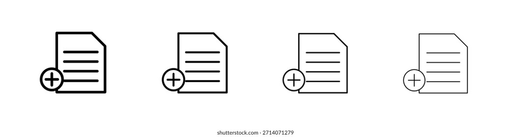Adicionar conjunto de pictogramas de símbolo de ícone de documento