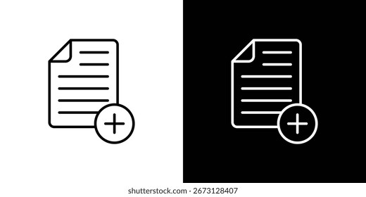 Adicionar modelo de símbolo de ícone de documento para ilustração de vetor de logotipo de coleção de design gráfico e Web