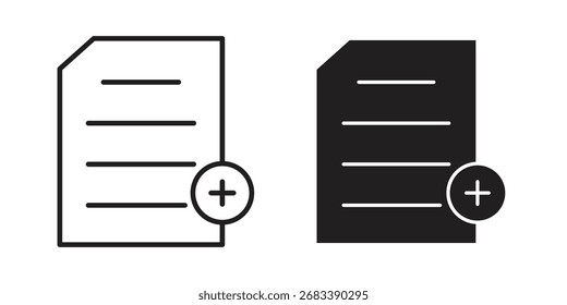 Add document icon symbol for your web designs. Icon logo, app, UI.