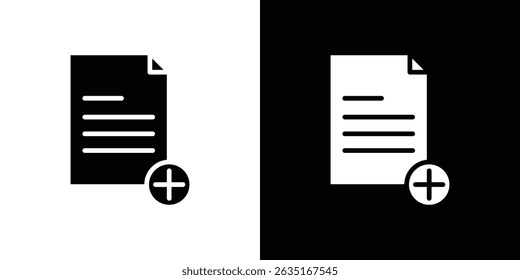 Add document icon symbols. Vector illustration.