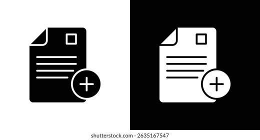 Add document icon symbols. Vector illustration.