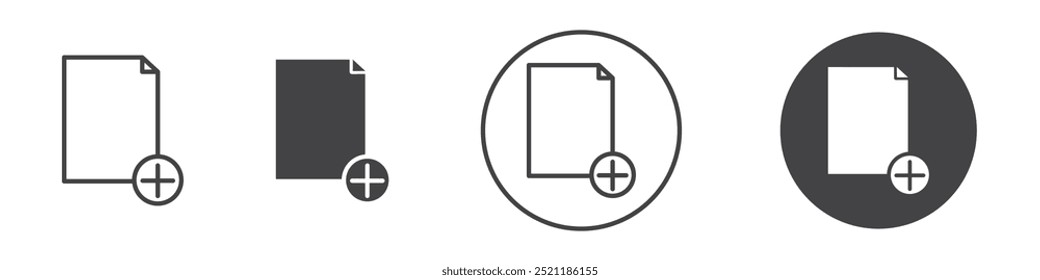 Add document icon thin line illustration