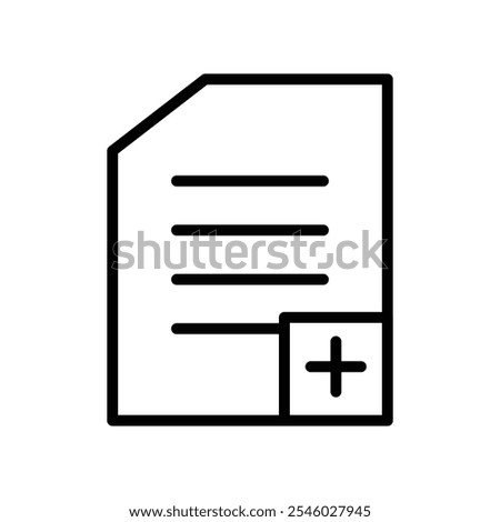 Add document icon Thin line art isolated