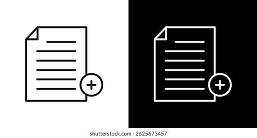 Adicionar coleção de vetor de ícone de documento. ilustração de sinal de vetor