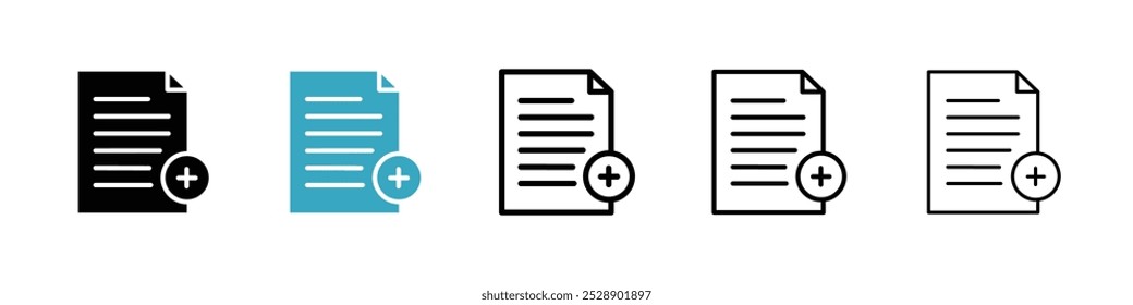 Add document icon vector illustration set