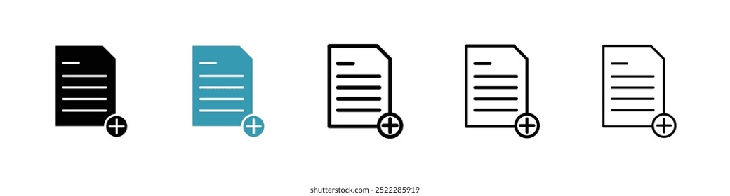 Add document icon vector icon set. EPS 10