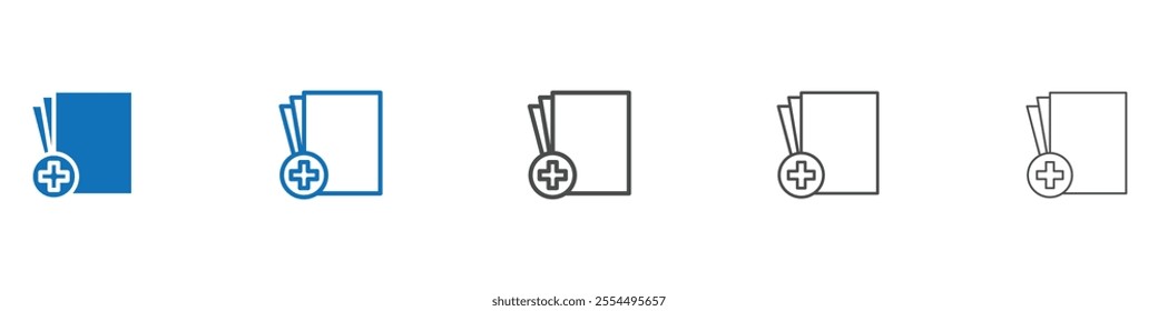Add document icon vector set collection for web