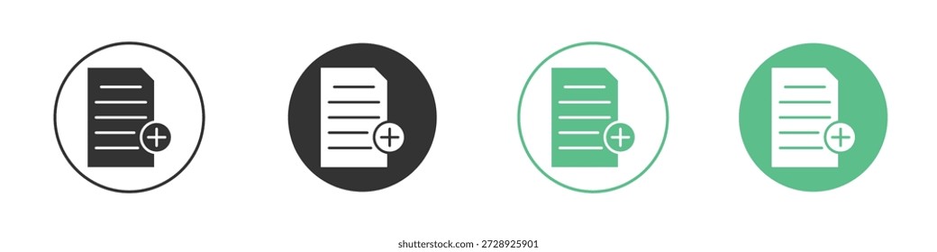 Add document icons concepts. black sign set