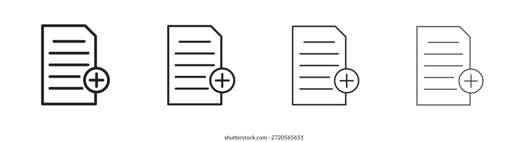 Agregar iconos de documento diseñados en estilo de contorno, línea y trazo