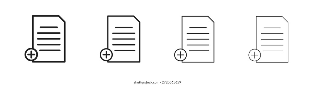 Agregar iconos de documento diseñados en estilo de contorno, línea y trazo
